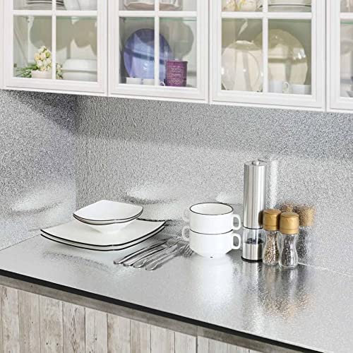 Silver Karkari Sticker Wallpaper Waterproof Oil Resistant for Kitchen