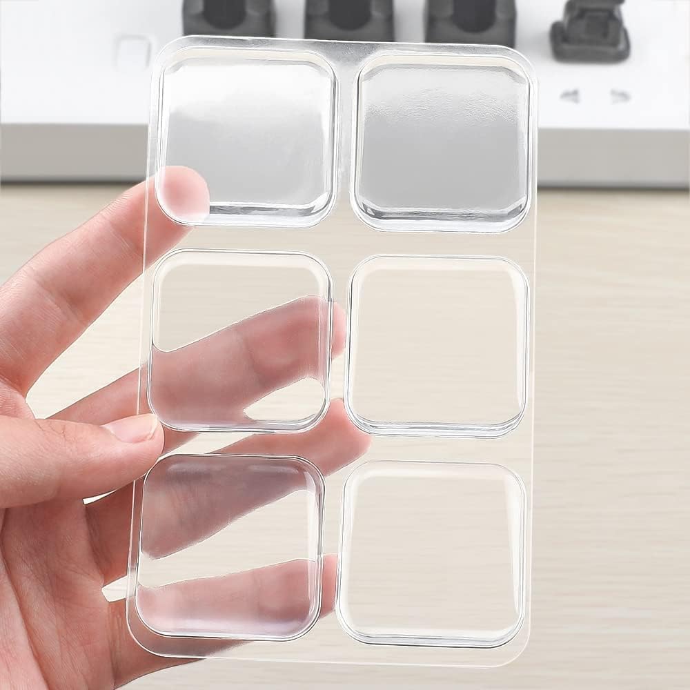 6-PC Square Door Bumper Stopper Wall Protector Self Adhesive Handle Knob Shield Bumper Guard,Prevents,Damage,Cabinet,Handle,Bed