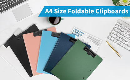 Top Clip File Cover Folder Clipboard, Clip File Folder, 360 Degree Flip Writing Pad, PP File Clipboard for A4 and Letter Size Business, Office, School Papers
