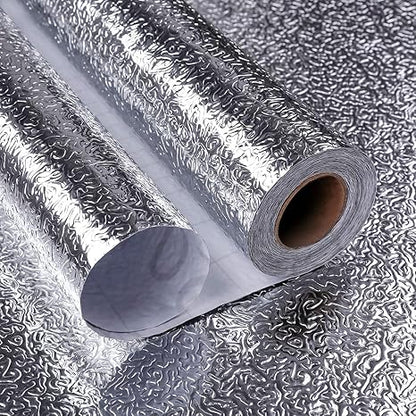 Silver Karkari Sticker Wallpaper Waterproof Oil Resistant for Kitchen