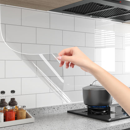 Transparent Sticker Wallpaper Waterproof Oil Resistant for Kitchen