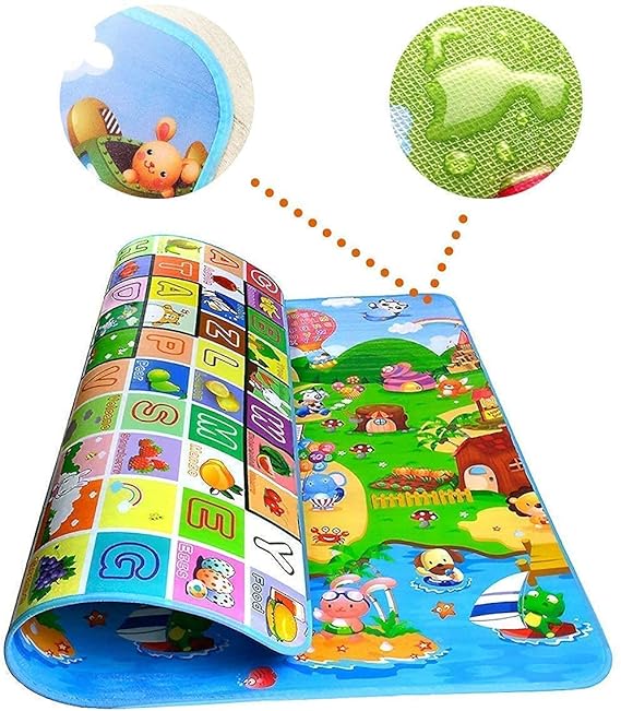 Double Sided Water Proof Baby Play Mat Kids Large Size, Baby Carpet, Crawling Baby, Size 6 Feet X 4 Feet