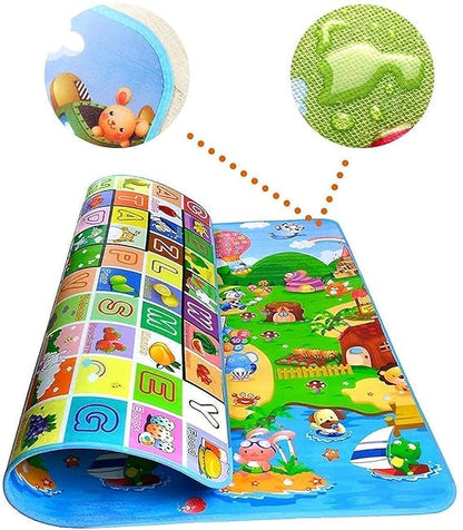 Double Sided Water Proof Baby Play Mat Kids Large Size, Baby Carpet, Crawling Baby, Size 6 Feet X 4 Feet