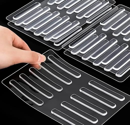 10 PC Door Bumper Strip Self Adhesive Transparent Wall Protector Door Handle, Rubber Cushion Pad Home,Kitchen,Furniture,Cabinets,Anti-Collision Safety Sticker