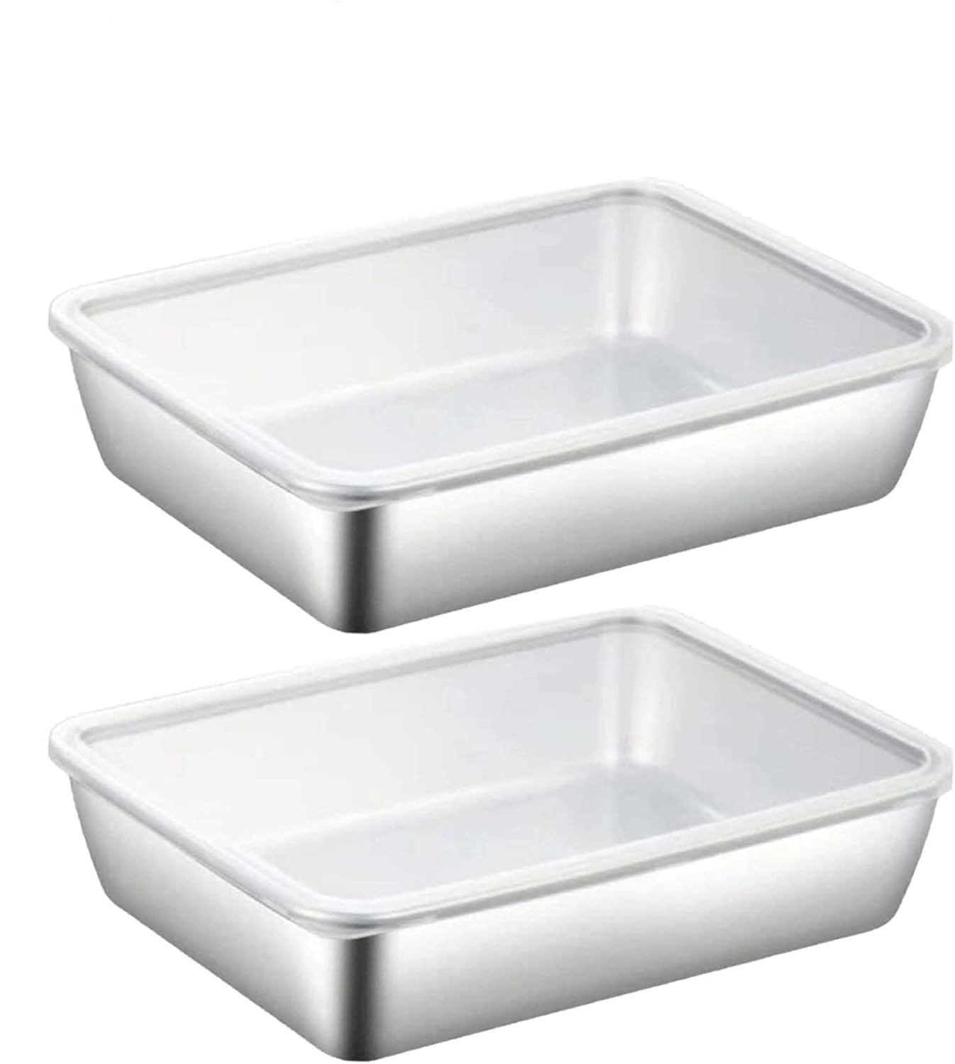 Fridge Storage Box 2000ml 316 Stainless Steel Food Storage Container with Airtight Lids,Leakproof Kitchen Organizer,Freezer Safe