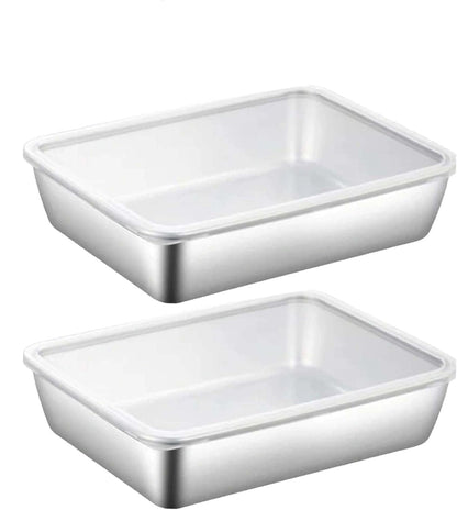 Fridge Storage Box 2000ml 316 Stainless Steel Food Storage Container with Airtight Lids,Leakproof Kitchen Organizer,Freezer Safe