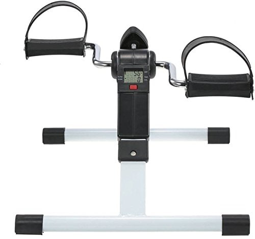 Mini Cycle Pedal Exerciser with Adjustable Resistance and Digital Display - for Light Leg and Arm Exercise and Physiotherapy at Home