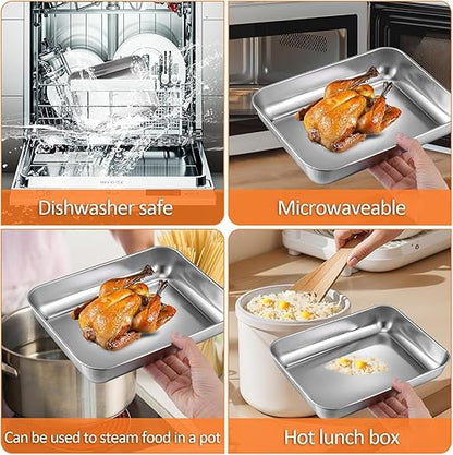 Fridge Storage Box 2000ml 316 Stainless Steel Food Storage Container with Airtight Lids,Leakproof Kitchen Organizer,Freezer Safe