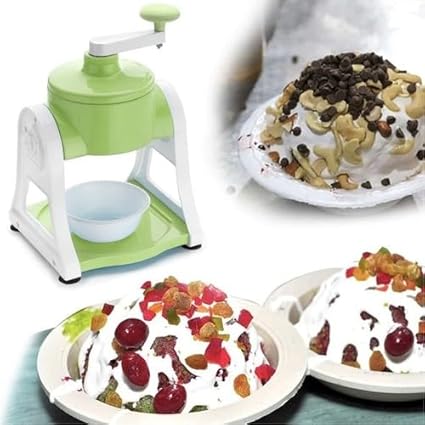 Ice Gola Maker Machine Manual ice Gola Slush Maker Machine with Sharp Blades Ice Crusher Snow Grinder Crusher 3 Bowl Baraf ka gola banane wali machine 1 Glass, 6 Sticks and 1 Dish