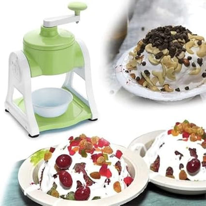 Ice Gola Maker Machine Manual ice Gola Slush Maker Machine with Sharp Blades Ice Crusher Snow Grinder Crusher 3 Bowl Baraf ka gola banane wali machine 1 Glass, 6 Sticks and 1 Dish