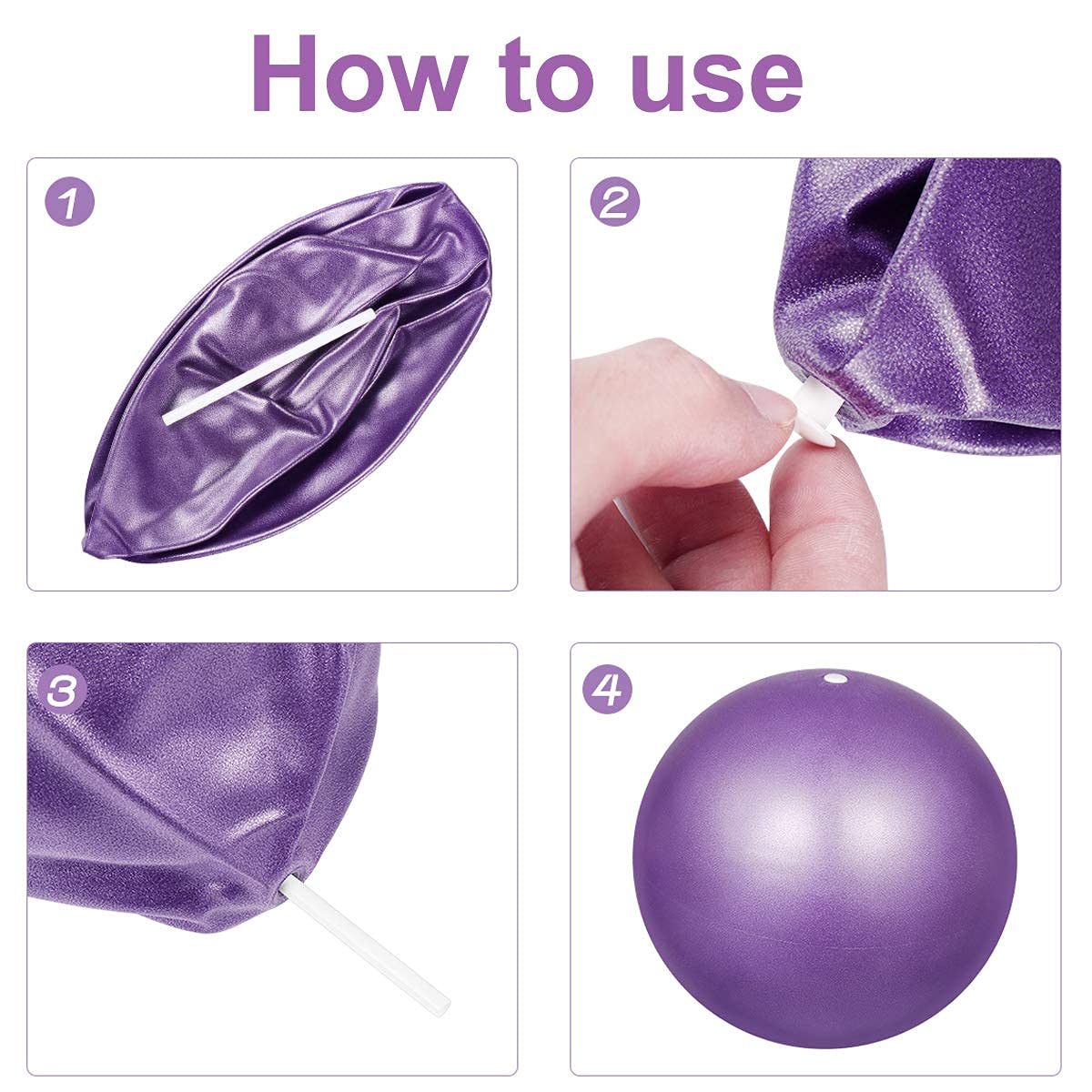 Mini Exercise Ball 9 Inch–Small Soft Pilates Ball for Yoga,Core-Ab Workouts–Anti-Burst Non-Slip Fitness Ball with Inflatable Straw for Therapy at Home,Gym-Office