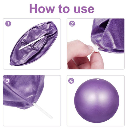 Mini Exercise Ball 9 Inch–Small Soft Pilates Ball for Yoga,Core-Ab Workouts–Anti-Burst Non-Slip Fitness Ball with Inflatable Straw for Therapy at Home,Gym-Office