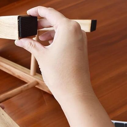 15 Square Pieces, Non-Slip Furniture Pads, Black, Chair Leg Floor Protectors, Self-Adhesive Grippers, Hardwood Floors