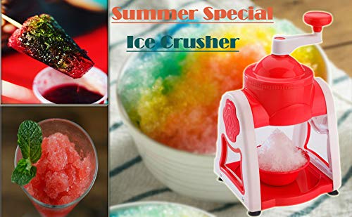 Ice Gola Maker Machine Manual ice Gola Slush Maker Machine with Sharp Blades Ice Crusher Snow Grinder Crusher 3 Bowl Baraf ka gola banane wali machine 1 Glass, 6 Sticks and 1 Dish