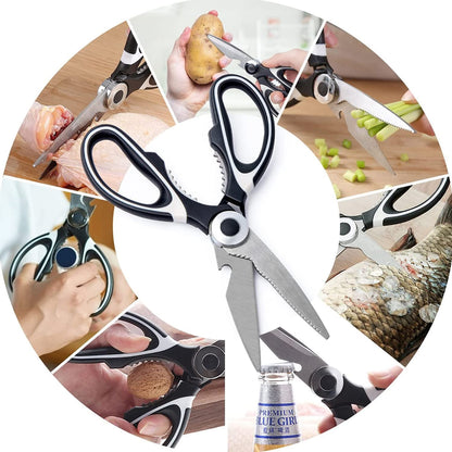 Stainless Steel Multi-Function Scissors, General Use ,Heavy Duty Kitchen for Food,Chicken,Poultry, Fish,Pizza,Herbs