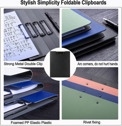 Top & Side Clip File Cover Folder Clipboard, Clip File Folder, 360 Degree Flip Writing Pad, PP File Clipboard for A4 and Letter Size Business, Office, School Papers