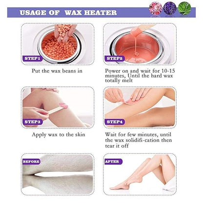Wax Beads -100g for Hair Removal, Hard Wax Beans For Painless Hair Removal, Canadian Bikini Facial Eyebrow Waxing