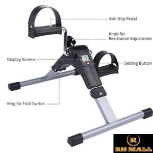 Mini Cycle Pedal Exerciser with Adjustable Resistance and Digital Display - for Light Leg and Arm Exercise and Physiotherapy at Home