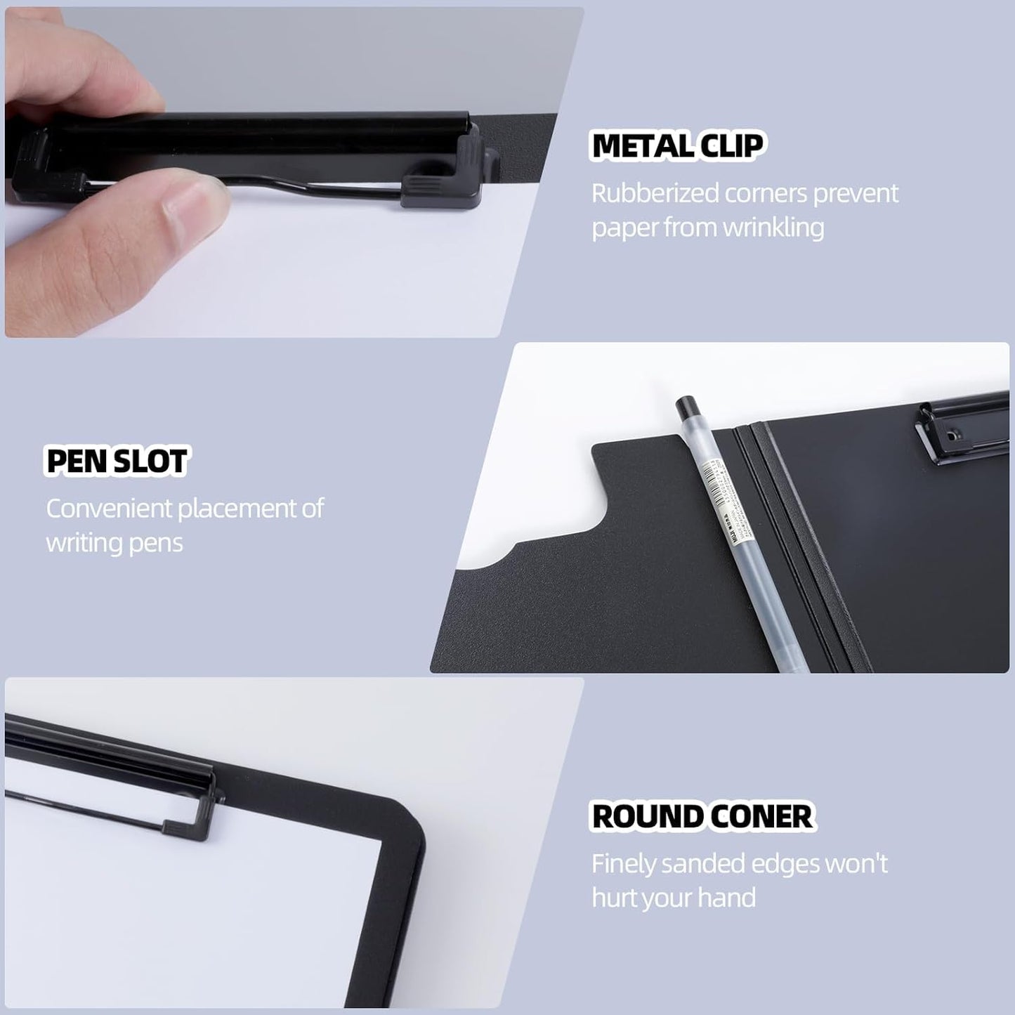 Top & Side Clip File Cover Folder Clipboard, Clip File Folder, 360 Degree Flip Writing Pad, PP File Clipboard for A4 and Letter Size Business, Office, School Papers