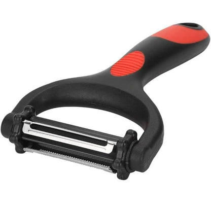 3 in 1 Rotary Multi-Functional Peeler,Suitable for Vegetable and Fruit,with Serrated Blade + Straight Julian Stainless Steel,Anti-Slip Handle Design,Slicer Kitchen Tools