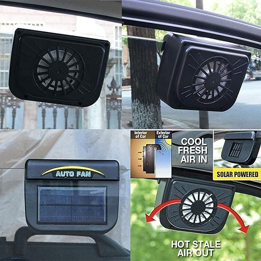 Solar Power Car Auto Air Vent Cool Fan Cooler Ventilation System Radiator Exhaust Heat Automobile Fan with Rubber
