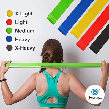 Natural Latex Resistance Mini Hip Loop Exercise Band, Gym Booty Belt, Latex, Thera Band Fitness Skin Friendly Arms-Legs Workouts, Tear Resistant-Anti-Slip, Fitness-Toning