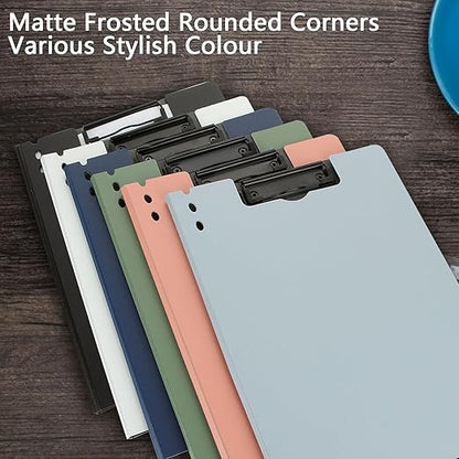 Top Clip File Cover Folder Clipboard, Clip File Folder, 360 Degree Flip Writing Pad, PP File Clipboard for A4 and Letter Size Business, Office, School Papers