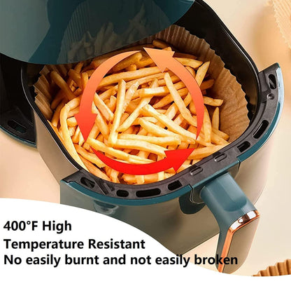 100 PCS Air Fryer Paper Sheets, Disposable Liner Dish for Microwave, Oil-Proof Air Fryer Parchment Paper Dish for Frying, Baking, Cooking, Roasting and Microwave (Round 8 INCH)