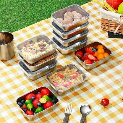 Fridge Storage Box 2000ml 316 Stainless Steel Food Storage Container with Airtight Lids,Leakproof Kitchen Organizer,Freezer Safe
