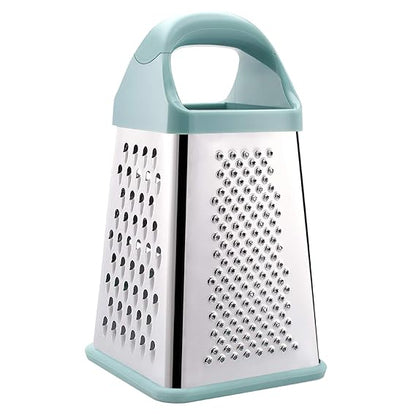 Professional Box Grater,4-Sided Stainless Steel Large 10-inch Grater for Parmesan Cheese, Ginger, Vegetables,Fruits,Chocolate,Nuts and More