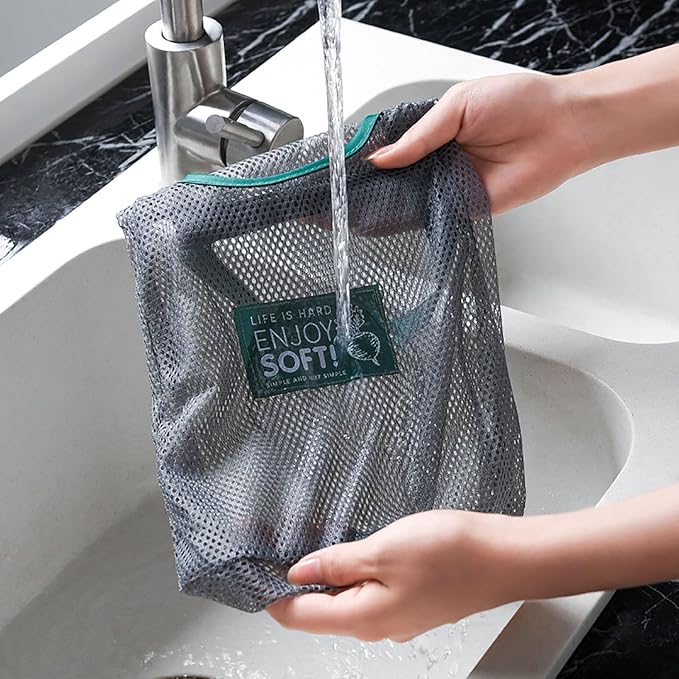 2pcs Reusable Hanging Mesh Produce Bags - Portable, Breathable Net Bags for Fruit, Vegetable, Garlic, Onion, Potatoes - Home, RV, Camper Storage
