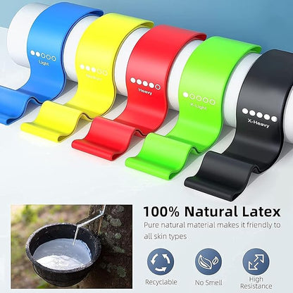 Natural Latex Resistance Mini Hip Loop Exercise Band, Gym Booty Belt, Latex, Thera Band Fitness Skin Friendly Arms-Legs Workouts, Tear Resistant-Anti-Slip, Fitness-Toning