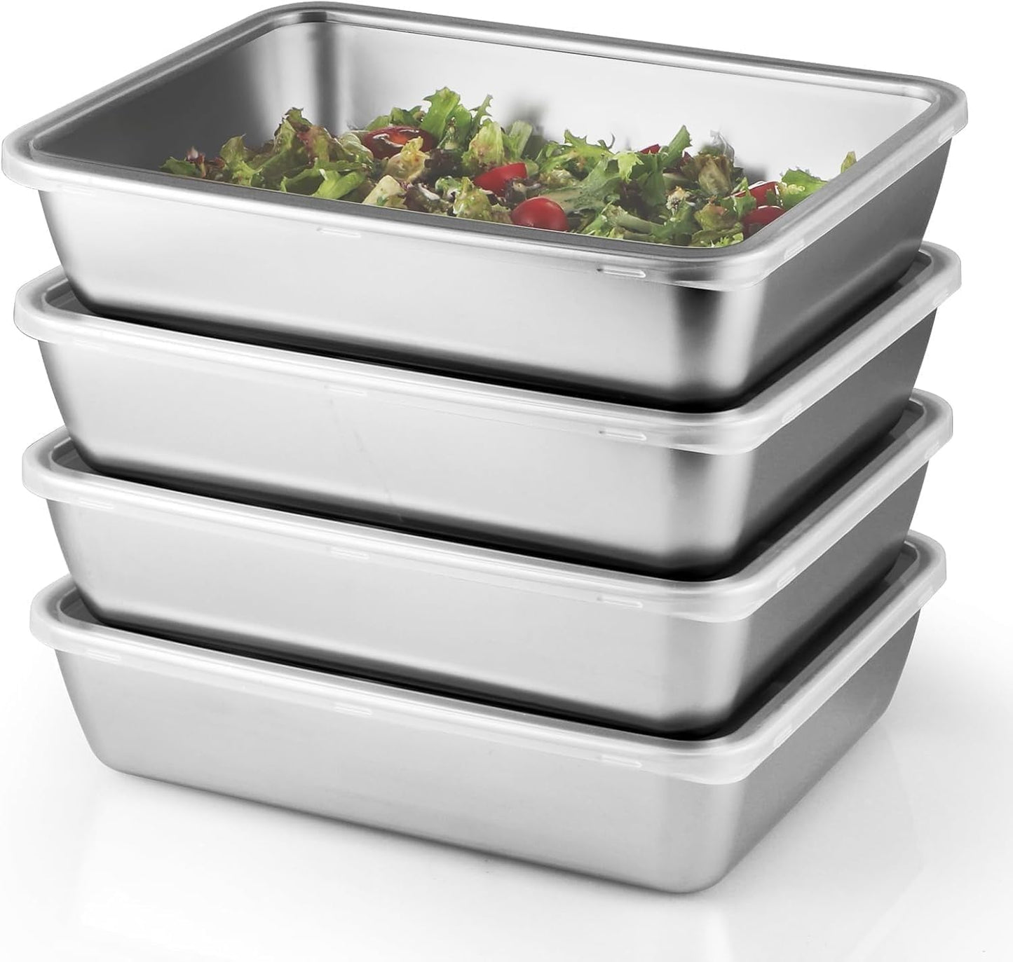 Fridge Storage Box 2000ml 316 Stainless Steel Food Storage Container with Airtight Lids,Leakproof Kitchen Organizer,Freezer Safe