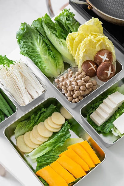 Fridge Storage Box 2000ml 316 Stainless Steel Food Storage Container with Airtight Lids,Leakproof Kitchen Organizer,Freezer Safe