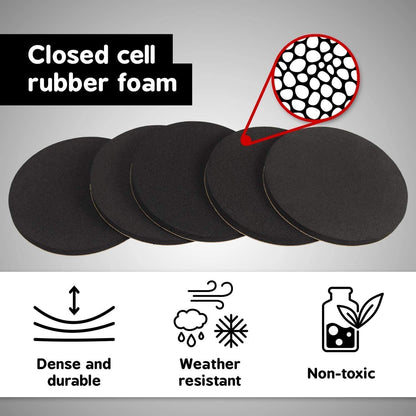 15 Round Pieces, Black, Non-Slip Furniture Pads, Chair Leg Floor Protectors, Self-Adhesive Grippers, Hardwood Floors