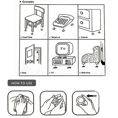 15 Round Pieces, Black, Non-Slip Furniture Pads, Chair Leg Floor Protectors, Self-Adhesive Grippers, Hardwood Floors