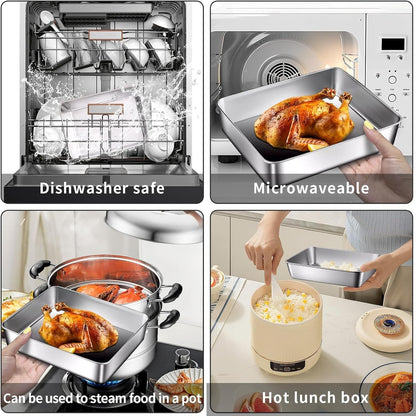 Fridge Storage Box 2000ml 316 Stainless Steel Food Storage Container with Airtight Lids,Leakproof Kitchen Organizer,Freezer Safe