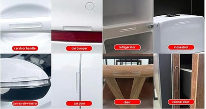 10 PC Door Bumper Strip Self Adhesive Transparent Wall Protector Door Handle, Rubber Cushion Pad Home,Kitchen,Furniture,Cabinets,Anti-Collision Safety Sticker
