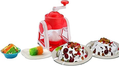 Ice Gola Maker Machine Manual ice Gola Slush Maker Machine with Sharp Blades Ice Crusher Snow Grinder Crusher 3 Bowl Baraf ka gola banane wali machine 1 Glass, 6 Sticks and 1 Dish