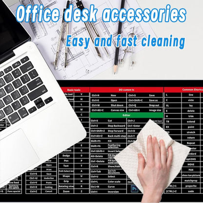 Large Extended Gaming Mouse Pad with Word Excel Office Software Excel Shortcuts PPT Windows,Stitched Edges Non-Slip Waterproof Rubber Base Mouse Pad for Office Desk Pad(27.5X11.8 in)