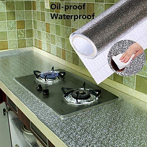 Silver Karkari Sticker Wallpaper Waterproof Oil Resistant for Kitchen