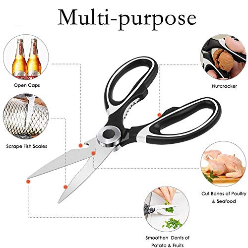 Kitchen Scissor for General Use,Heavy Duty Kitchen Raptor Meat Shears, Cooking Scissors,Stainless Steel Multi-Function Scissors for Food,Chicken,Poultry, Fish,Pizza,Herbs