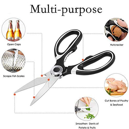 Kitchen Scissor for General Use,Heavy Duty Kitchen Raptor Meat Shears, Cooking Scissors,Stainless Steel Multi-Function Scissors for Food,Chicken,Poultry, Fish,Pizza,Herbs