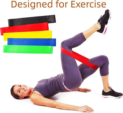 Natural Latex Resistance Mini Hip Loop Exercise Band, Gym Booty Belt, Latex, Thera Band Fitness Skin Friendly Arms-Legs Workouts, Tear Resistant-Anti-Slip, Fitness-Toning
