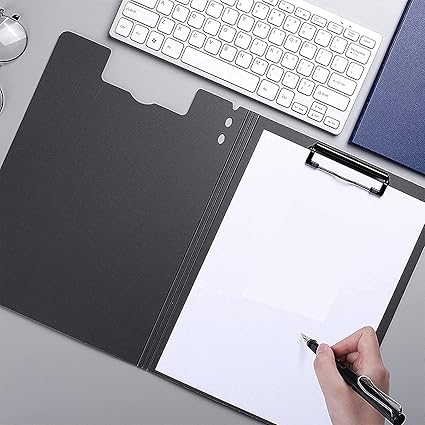 Top Clip File Cover Folder Clipboard, Clip File Folder, 360 Degree Flip Writing Pad, PP File Clipboard for A4 and Letter Size Business, Office, School Papers