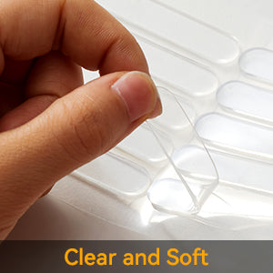 10 PC Door Bumper Strip Self Adhesive Transparent Wall Protector Door Handle, Rubber Cushion Pad Home,Kitchen,Furniture,Cabinets,Anti-Collision Safety Sticker