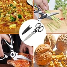 Kitchen Scissor for General Use,Heavy Duty Kitchen Raptor Meat Shears, Cooking Scissors,Stainless Steel Multi-Function Scissors for Food,Chicken,Poultry, Fish,Pizza,Herbs