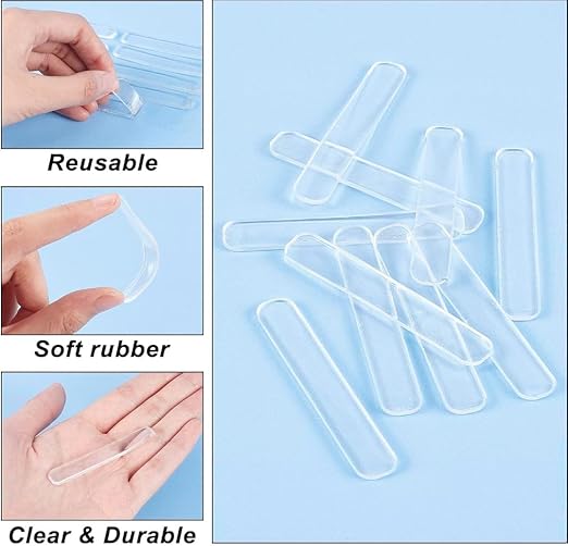 10 PC Door Bumper Strip Self Adhesive Transparent Wall Protector Door Handle, Rubber Cushion Pad Home,Kitchen,Furniture,Cabinets,Anti-Collision Safety Sticker