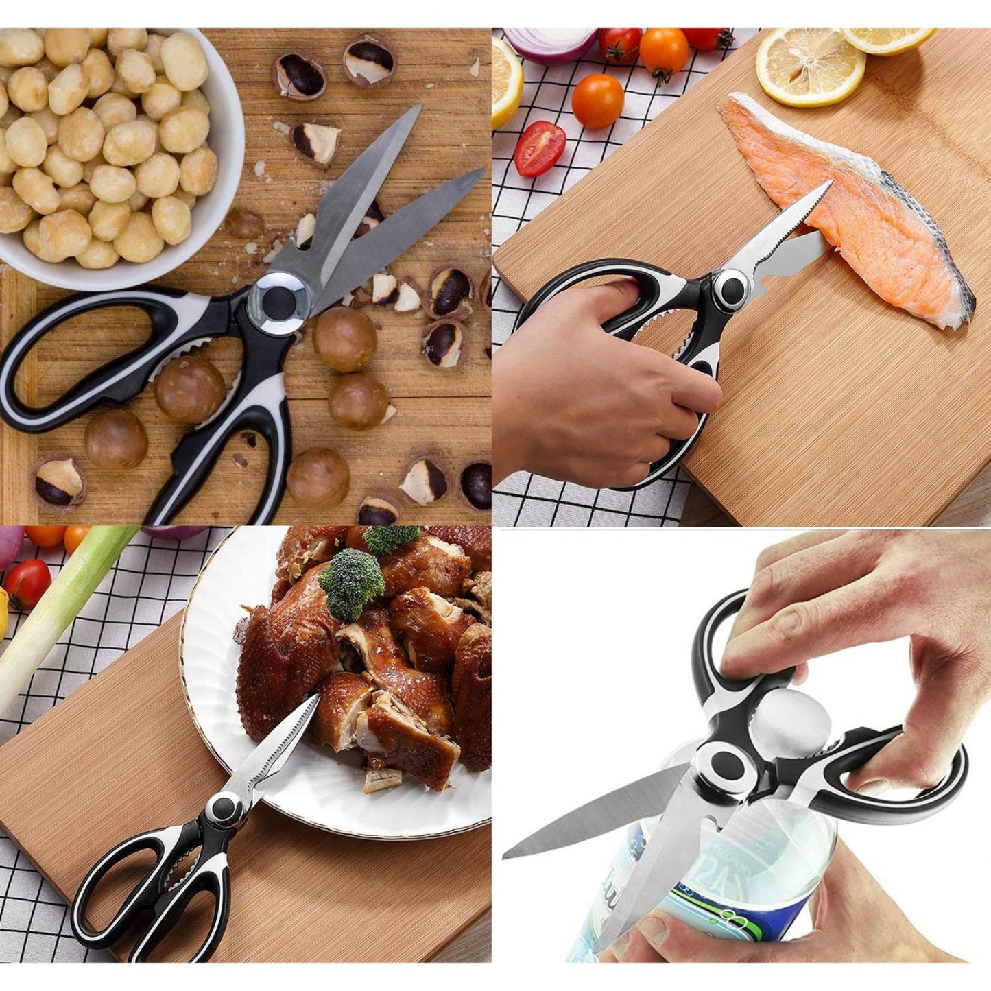 Stainless Steel Multi-Function Scissors, General Use ,Heavy Duty Kitchen for Food,Chicken,Poultry, Fish,Pizza,Herbs