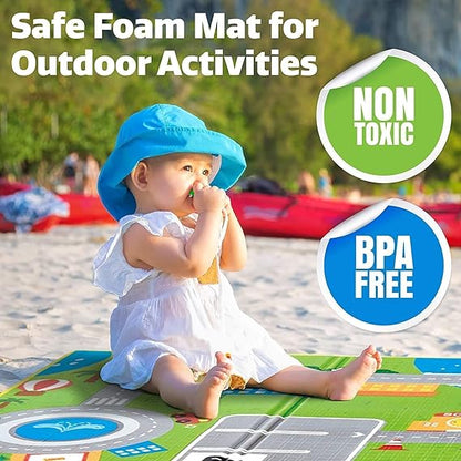 Double Sided Water Proof Baby Play Mat Kids Large Size, Baby Carpet, Crawling Baby, Size 6 Feet X 4 Feet